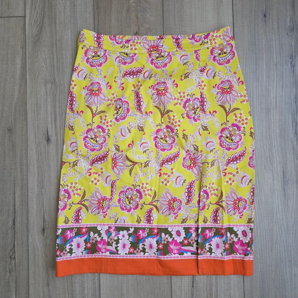 Anthropologie Maeve Paisley Yellow High Waist Slit Skirt Only Women Sz 10 NWT - Picture 13 of 13